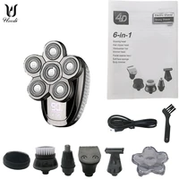 2021 new multifunction rechargeable electric shaver 6d floating heads bald for men
