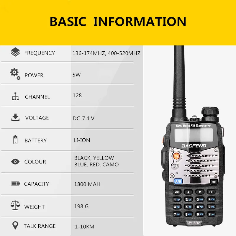 baofeng 5w walkie talkie uv 5ra 2pcslot portable dual band quality ham radio uv5ra uv 5ra for hotel commercial security use 5ra free global shipping