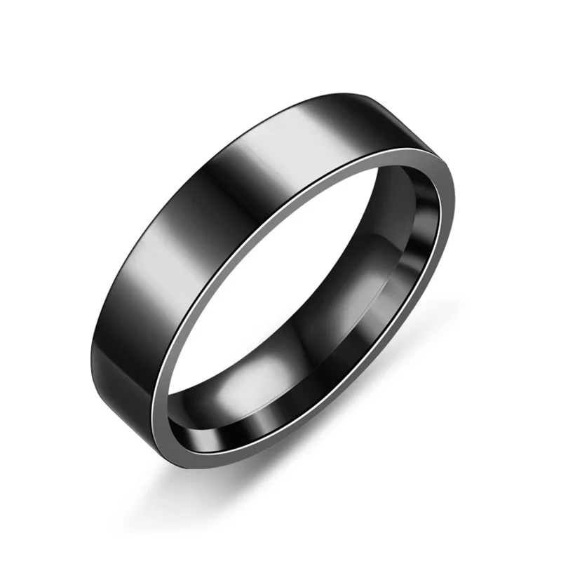 

Trendy Stainless Steel Black Rings for Women Wedding Rings Men Jewelry Width 6mm