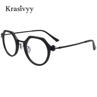 krasivyy acetate titanium glasses frame women 2022 japanese handmade optical prescription eyeglasses men round myopia eyewear