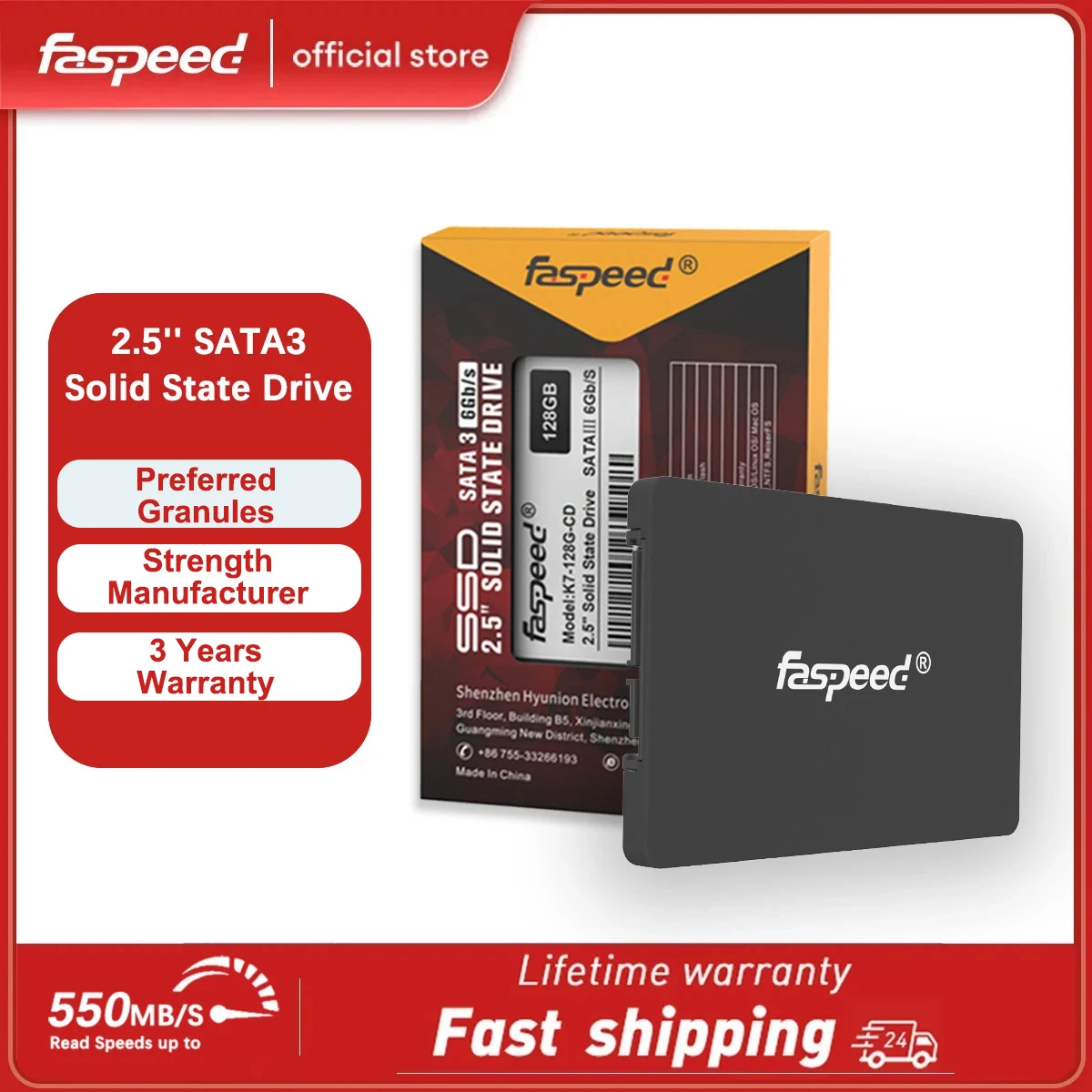 Faspeed Sata3 SSD 512 ГБ 1 ТБ 256 128 Твердотельный накопитель 2.5 Sata 3 HD Дискотека внутренний