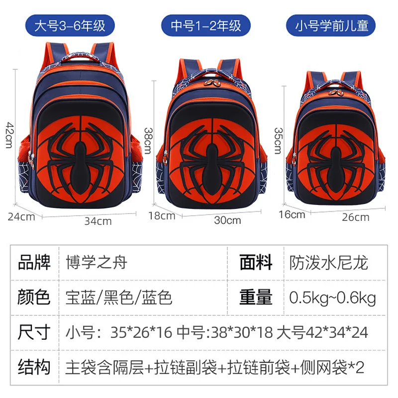 2022 New high-quality Disney children's schoolbag, breathable and comfortable waterproof Spider Man kids backpack