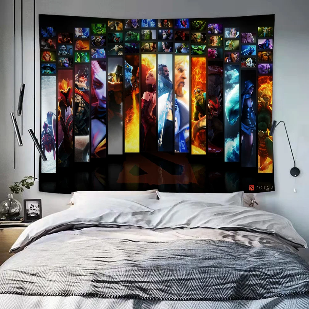 D-Dota 2 Anime Tapestry Indian Buddha Wall Decoration Witchcraft Bohemian Hippie Hanging Sheets