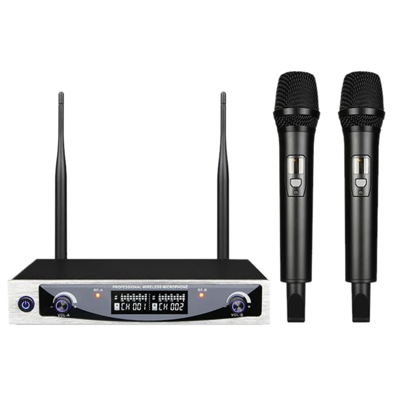 

U Segment Professional Handheld Microphone K Song Wireless Microphone Microphone Wireless Microphone One For Two-US PLUG