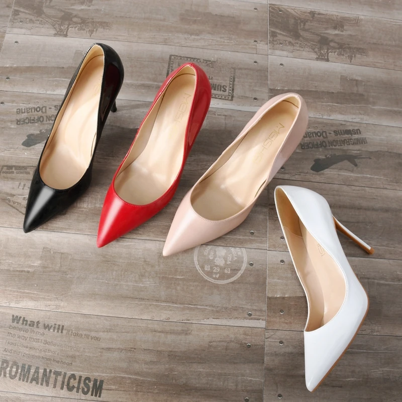 Big Size Thin High Heels Elegant Spring Dress Woman Office Dress Pumps Basic Pointed Toe Girls Sexy Female Party Shoes J0004