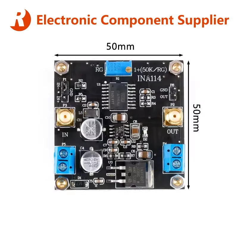 Новый приборный усилитель INA114 плата модуля 1000 Регулируемый одиночный источник