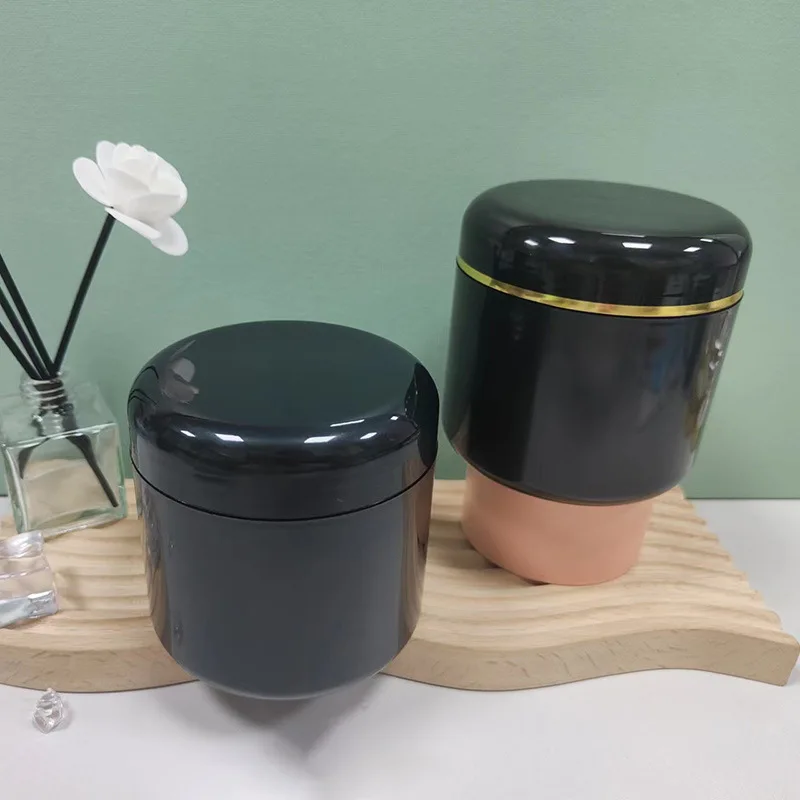 

Многоразовые бутылки 200 г-500 г, дорожный косметический контейнер, белая пластиковая пустая банка для макияжа, горшок с серебристыми и золотистыми краями