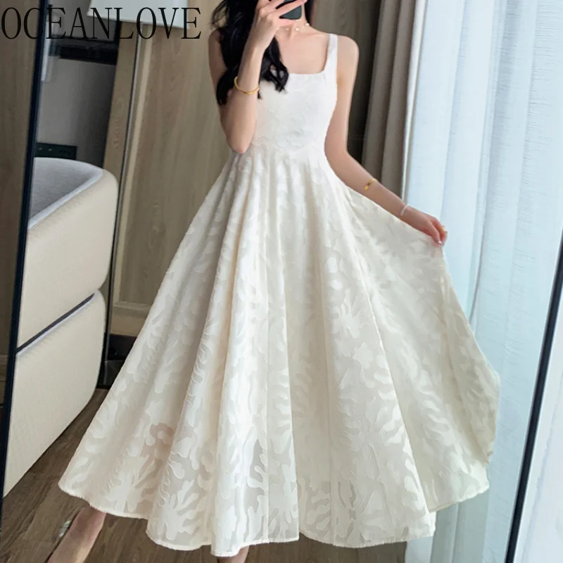 

Women Dress loral White Spring Summer Vintage A-line Vestidos Para Mujer Korean ashion Elegant Sexy Robe emme