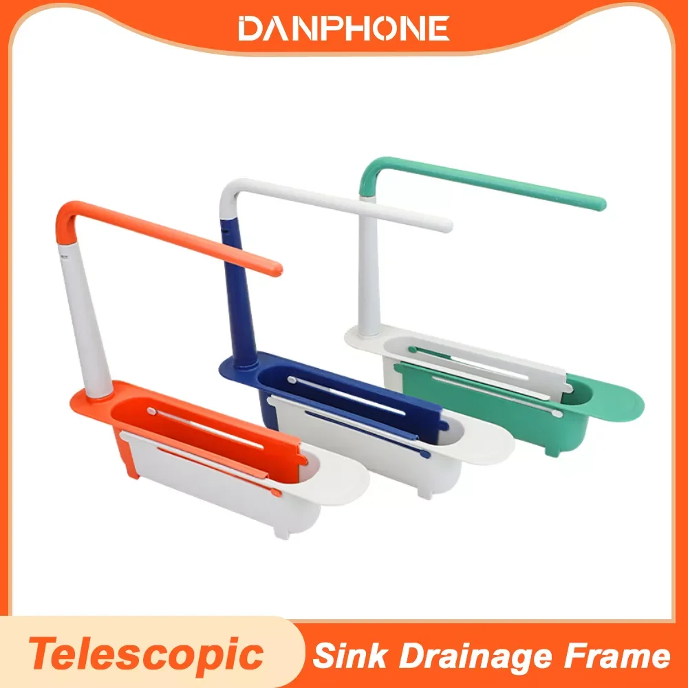 

Telescopic Sink Shelf Kitchen Sink Organiser Soap Sponge Rack Sink Drainer Storage Basket Kitchen Bathroom Tools Accessories