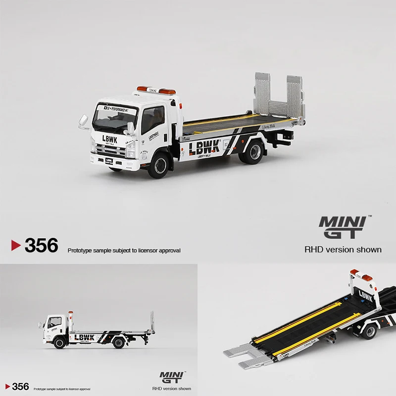

MINI GT 1:64 N Series Vehicle Transporter LBWK White Alloy Diorama Car Model Collection Miniature Carros Toys 356