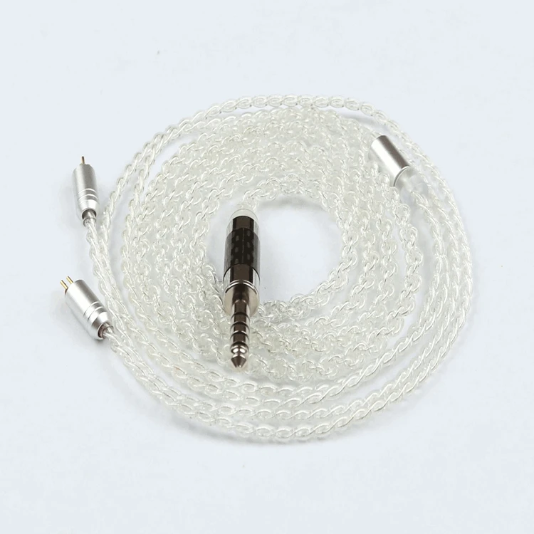 

4,4 мм четырехъядерный Плетеный 3,5-контактный посеребренный кабель для наушников Улучшенный провод для наушников hi-fi провод для наушников ау...