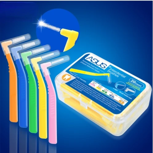 

20Pcs/box L Shape Push-Pull Interdental Brush Orthodontic Toothpick Teeth Whitening Tooth Pick ToothBrush Oral Hygiene Care
