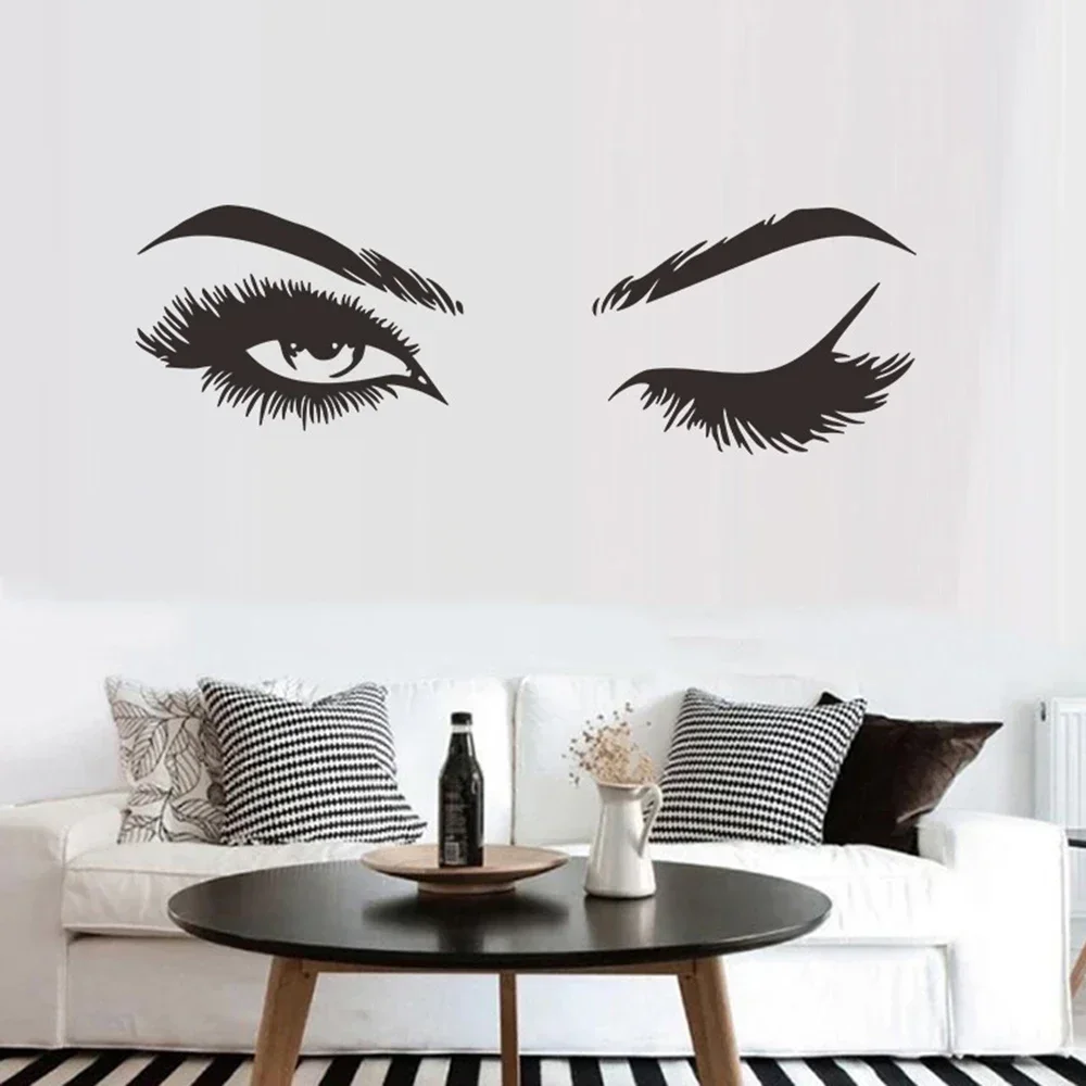 Главная Большая Женщина Wink Eyes Наклейка На Стену Спальня Салон Фреска Искусство