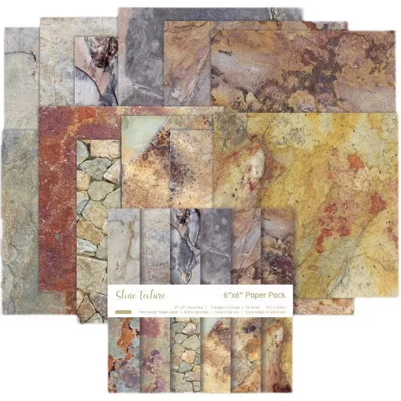 

24 pages 6 inches X 6 inches Stone Texture Style DIY photo album scrapbooks manual craft paper background paper decoration