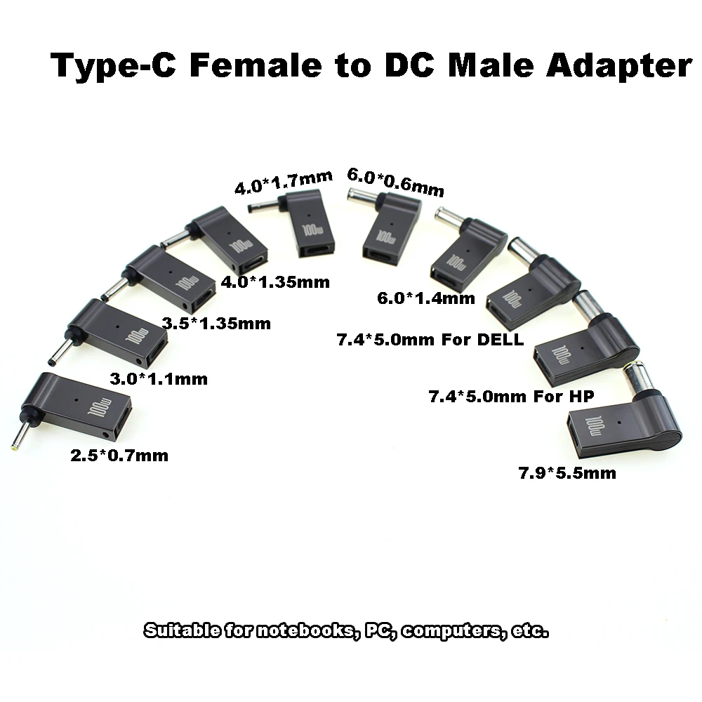 

Адаптер питания PD 100 Вт для ноутбука, разъем USB Type-C «Мама»-«папа» постоянного тока, Штекерный конвертер для Acer, Samsung, Lenovo