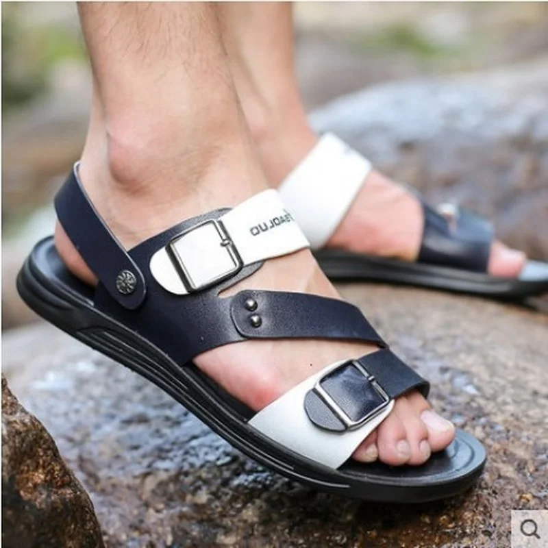 

2022 New Men Trending Summer Outdoor Leisure Non-Slip Beach Indoor Slippers Slides Fashion Beach Shoes Slippers Men's Sandals