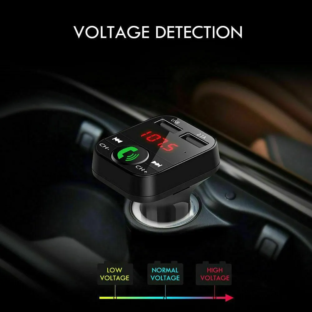 

FM-передатчик премиум класса, автомобильный FM-передатчик, беспроводной Bluetooth MP3-плеер, комплект громкой связи, зарядное устройство USB, улучшенное качество