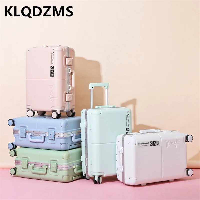 KLQDZMS New Women's Trolley Case Aluminum Frame Luggage 20 