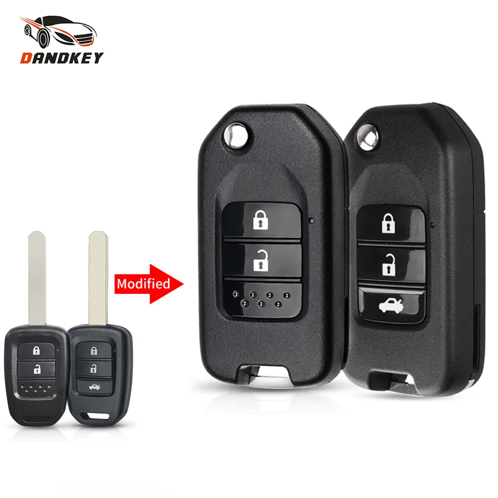 

KEYYOU Modified Flip Remote Key Shell For Honda FIT XRV VEZEL CITY JAZZ CIVIC HRV 2/3/4 Buttons Folding Key Case Fob Upgrade