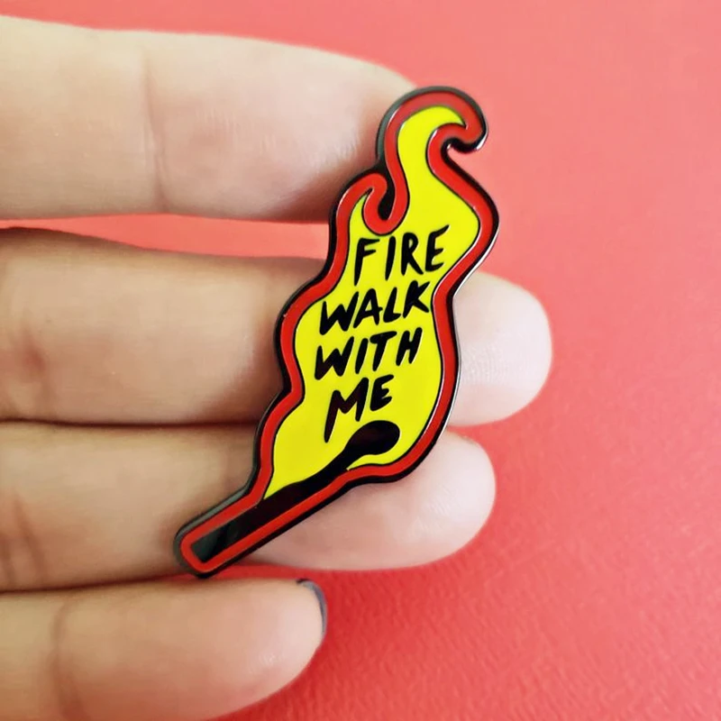 

Fire Walk with Me Twin Peaks Brooch Metal Badge Lapel Pin Jacket Jeans Fashion Jewelry Accessories Gift