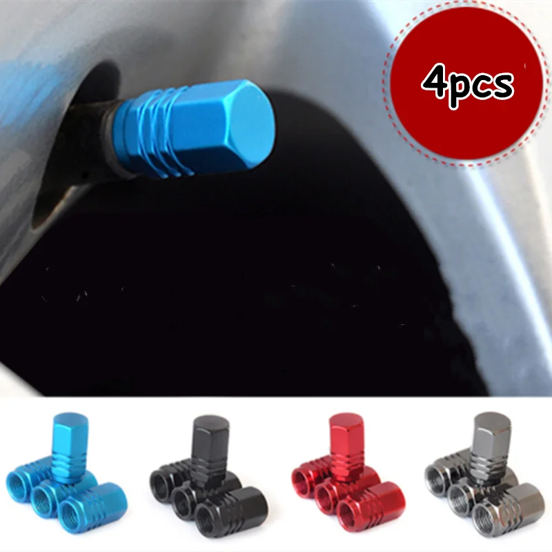 

4PCS Tubeless Tyre Wheel Stem Air Valve Caps Car Tire Valve Caps Auto Truck Bike MTB Dust Dustproof Caps