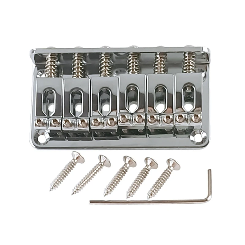 

6 Strings Electric Guitar Bridge Tailpiece Top Load Fixed Hardtail Saddle Bridge