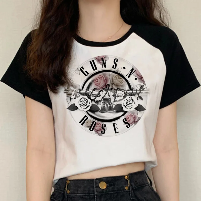 Camiseta de guns n roses para hombre, camiseta divertida de anime de manga grunge, camiseta con gráfico y2k
