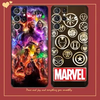marvel the avengers iron man phone case for samsung galaxy s22 s21 s20 ultra fe 5g s22 s10 10e s9 plus silicone cover black