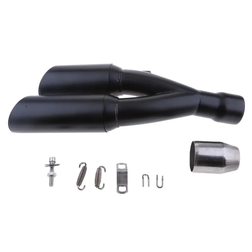 

Black Motorbike 51mm 2'' Dual Outlet Exhaust Tail Vent
