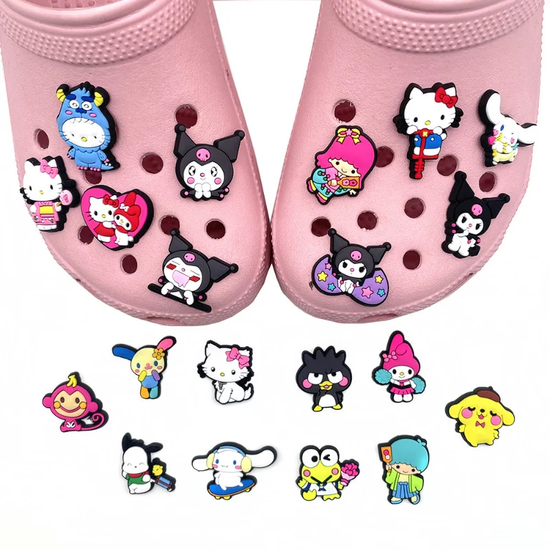 

1Pcs Shoe Charms Kawaii Kuromi Cinnamoroll Melody Jibbitz Decration Crocs DIY Sandals Shoe Accessories for Kids Gifts