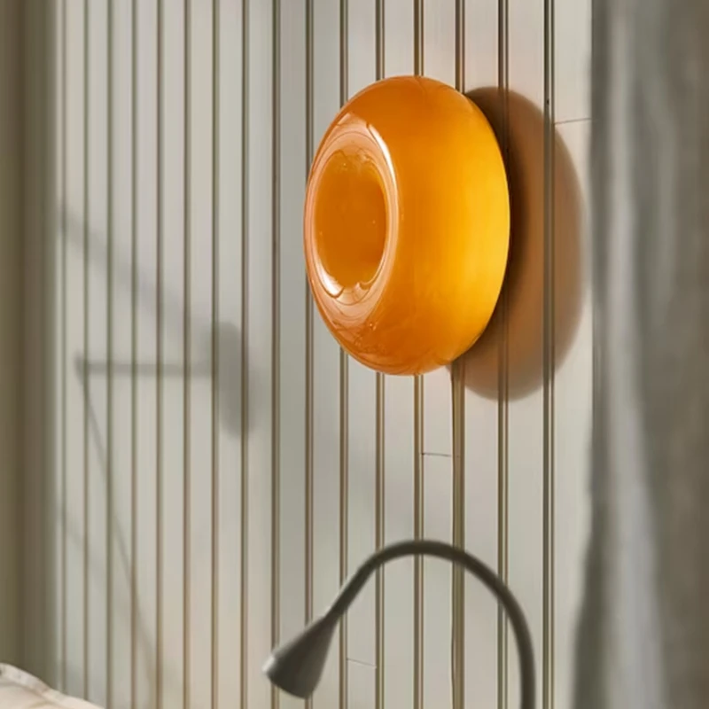 

Nordic Donut Designer Wall Lamp Bauhaus Retro Light for Living Room Bedroom Bedside Atmosphere Wall Replica Lighting Appliance
