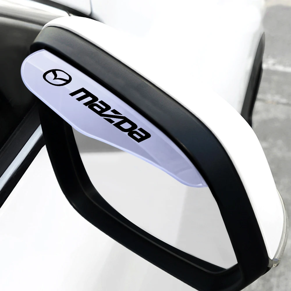 

2Pcs Car Rearview Mirror Rainproof Eyebrow Rain Covers Flexible New Rubber Rain Blade For Mazda 2 3 MS 6 CX-5 CX3 CX5 Artzma RX8