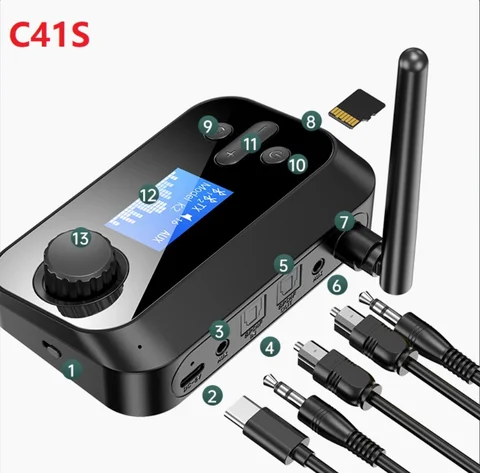 6 в 1 большой диапазон Bluetooth 5,1 аудио передатчик приемник RCA 3,5 мм AUX USB ключ стерео беспроводной адаптер для ПК ТВ наушники