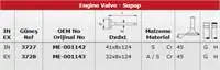 

GUNES 3727-3728 VALVE KIT CANTER SINGLE WHEEL (4DR / 6 DR5) / (8 VALVE) KAMPANYALI (.)