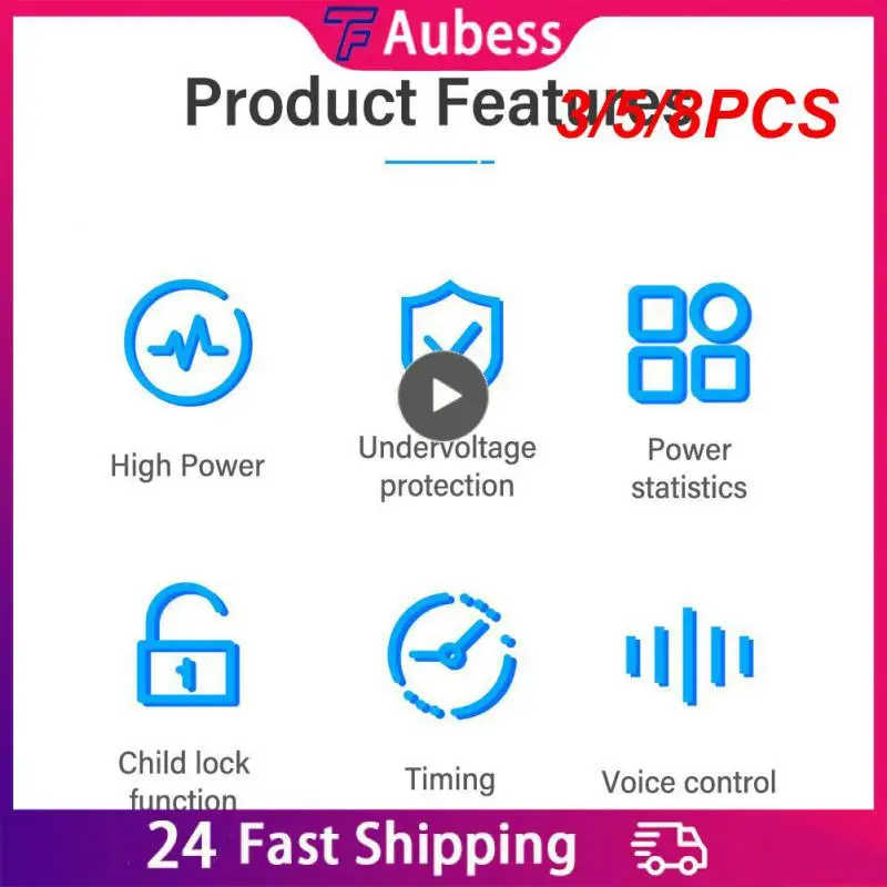 

3/5/8PCS Child Lock Function Smart Home Support 20a Tuya Wifi Wifi Breaker 85v-265v High-power