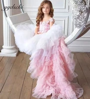 2022 off the shoulder flower girl dresses for wedding tulle kids birthday party gown pageant prom dress