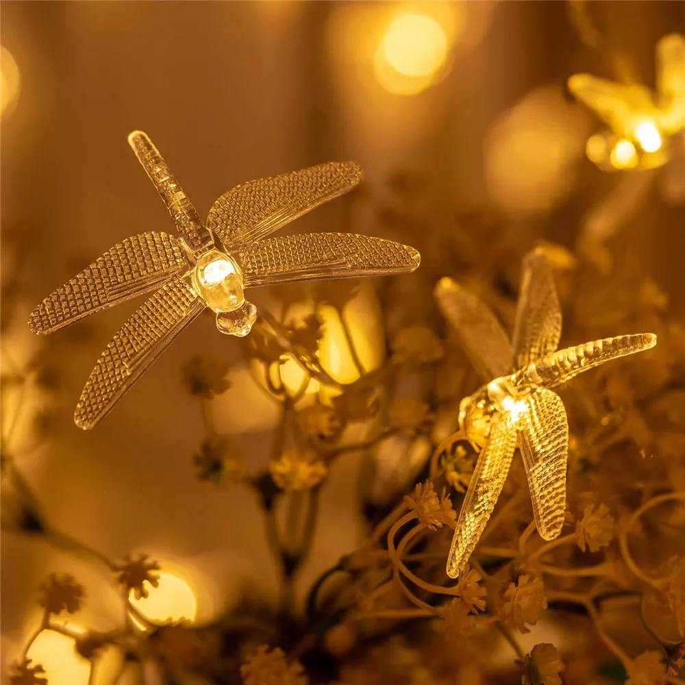 

Гирлянда со стрекозами, теплый белый, акрил, 40 светодиодов