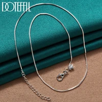 doteffil 925 sterling silver solid four leaf clover pendant box chain necklace for women man fashion wedding party charm jewelry