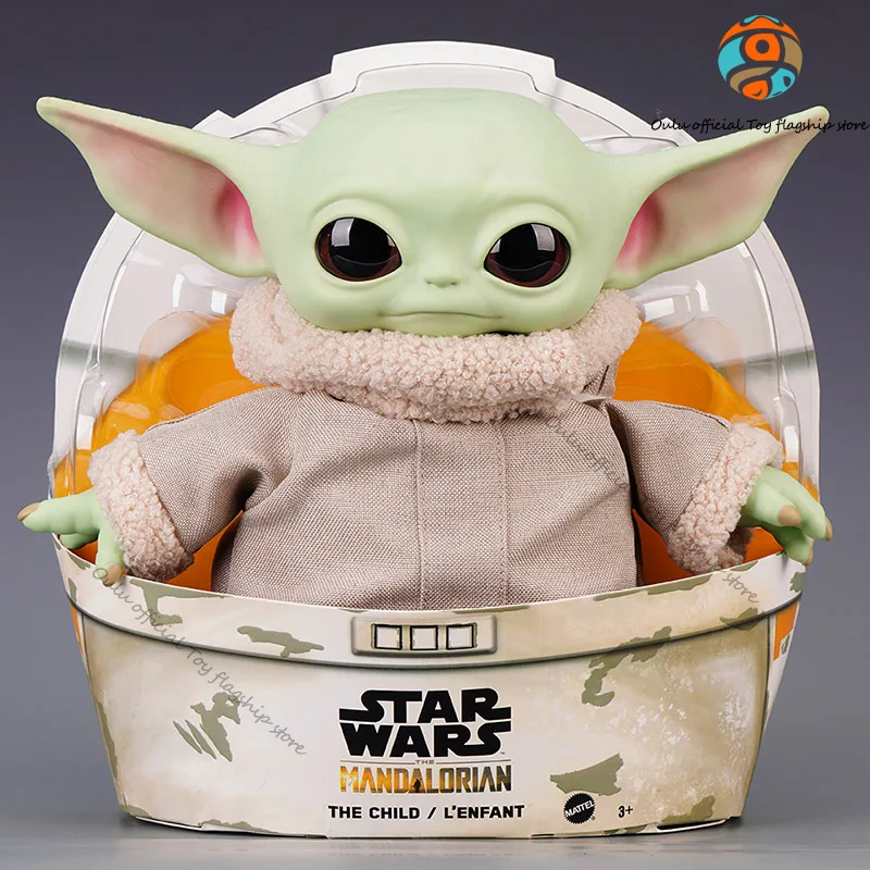 

28cm Star Wars Anime Figure Baby Yoda Kawaii Plush Toy Collection Model Mandalorian Dolls Desktop Decoration Kids Halloween Gift