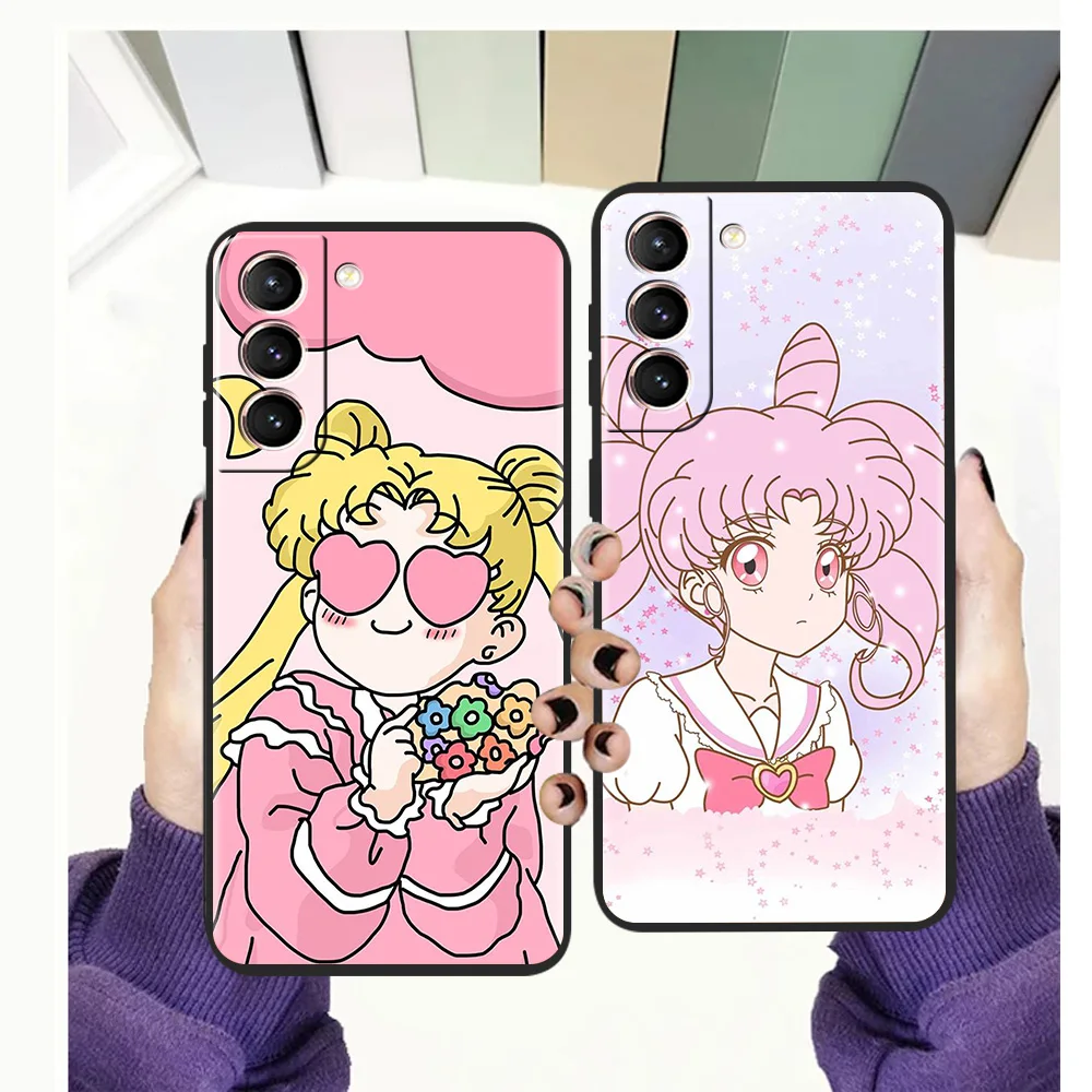 

Sailor Moon Lovely Phone Case for Samsung Galaxy S20 S21 FE 5G Ultra S10 S9 M21 M22 M32 Note 20 Ultra 10 Plus Silicone Cover TPU
