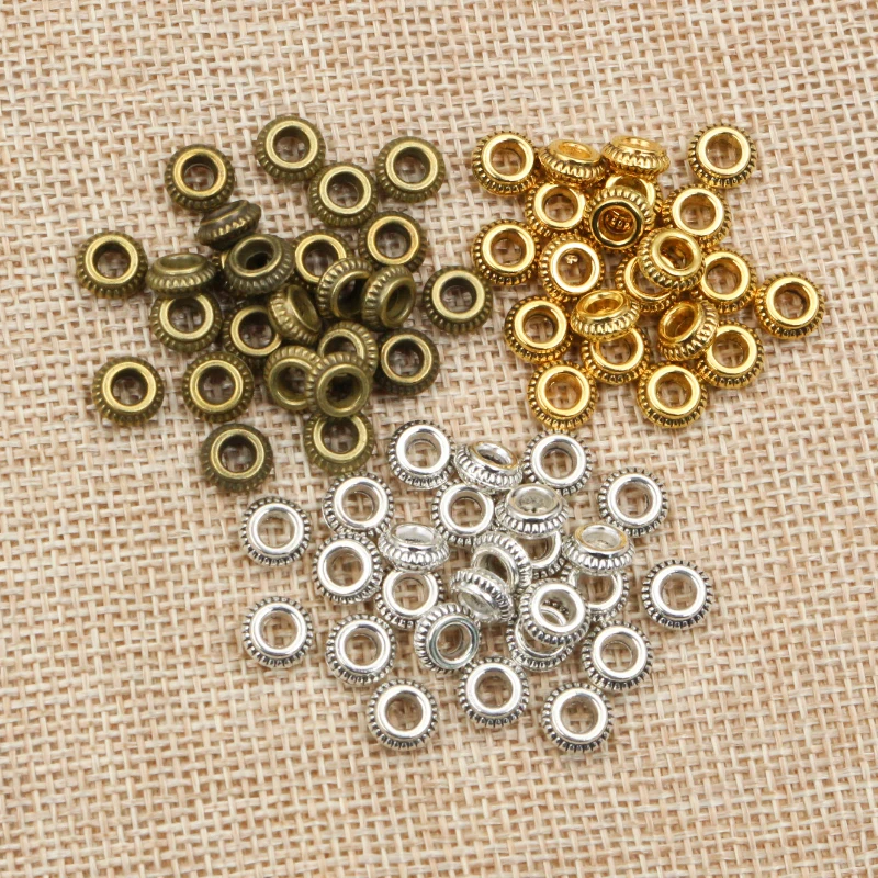 

50pcs/lot Antique Gold Silver Plated Ball Crimp End Beads Dia 5mm Stopper Spacer Beads For Diy Jewelry Making Findings Supplies