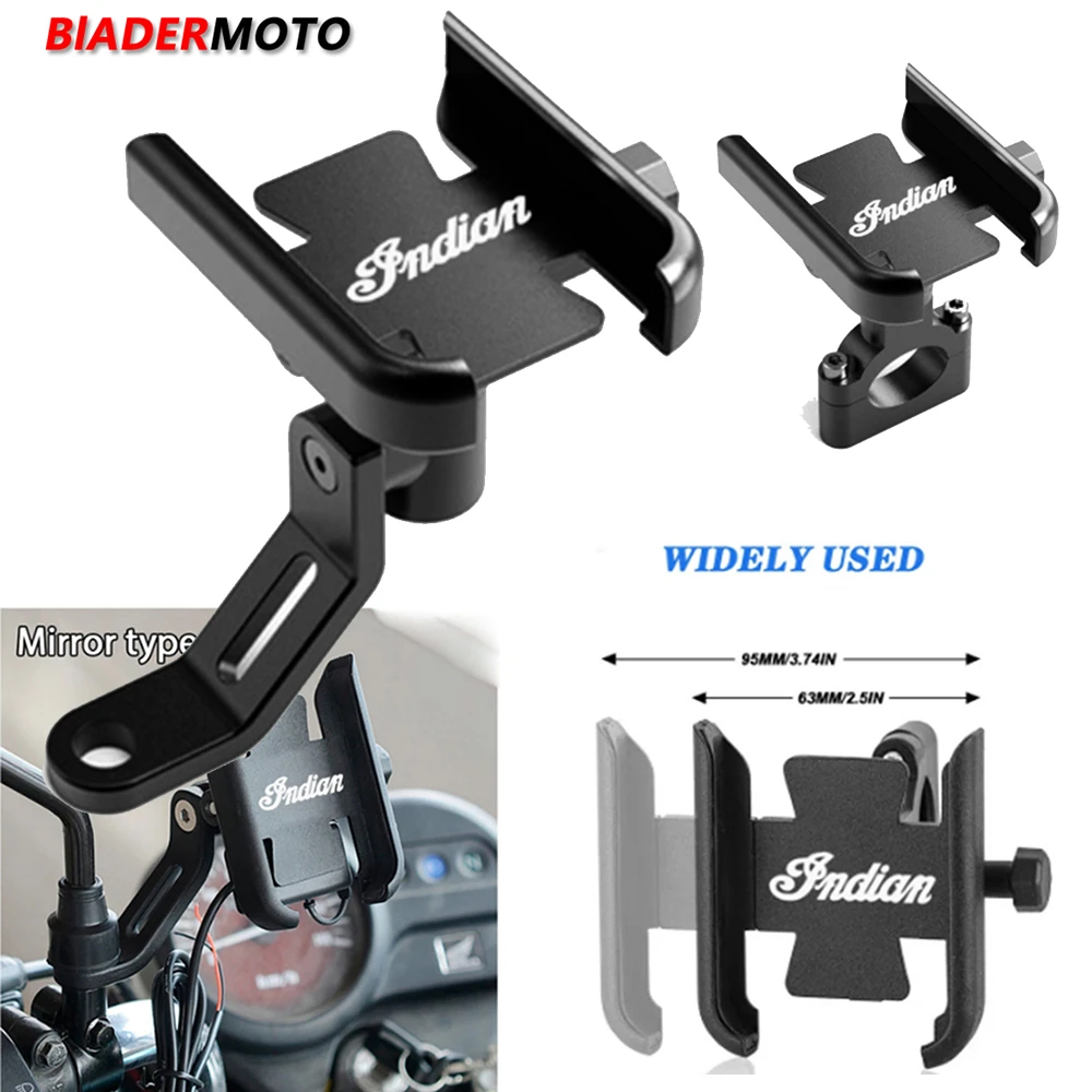 

New For Indian FTR 1200 S FTR1200 Carbon / Rally Chief VINTAGE Scout CNC Handlebar Mirror Mobile Phone Bracket GPS Stand Holder