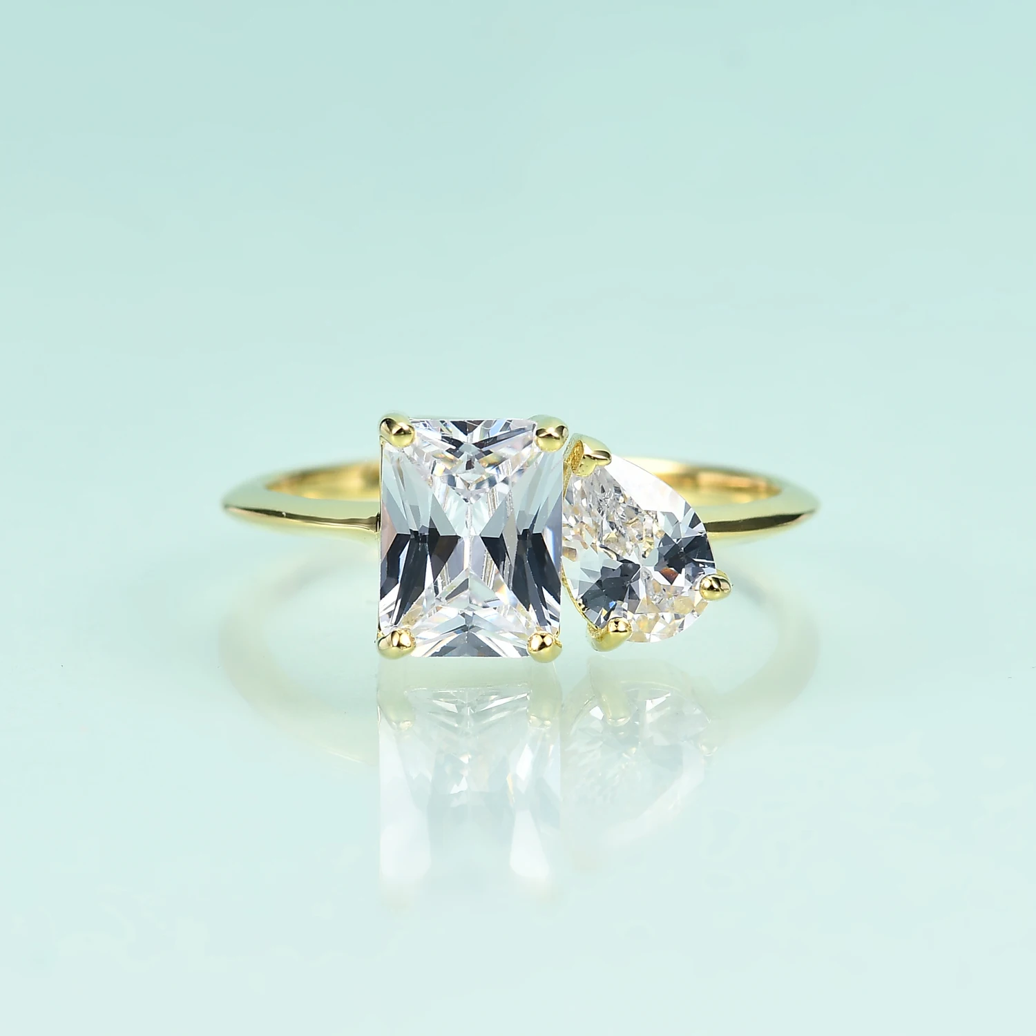 

Женское кольцо GOLUCA из желтого золота с изумрудом, 14 к, 10 к