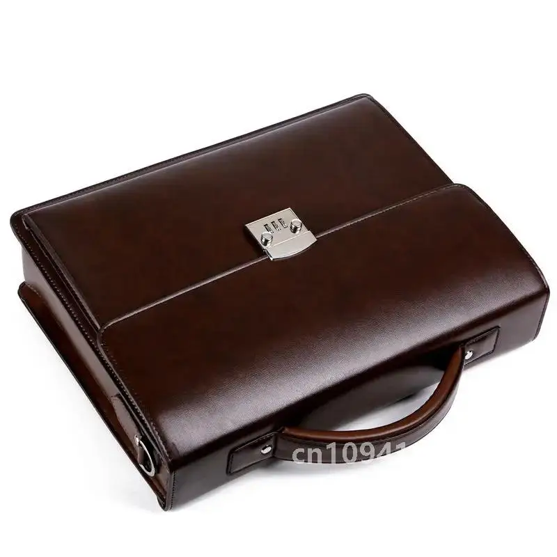 Мужская сумка через плечо из натуральной кожи деловая сумка-портфель высокого