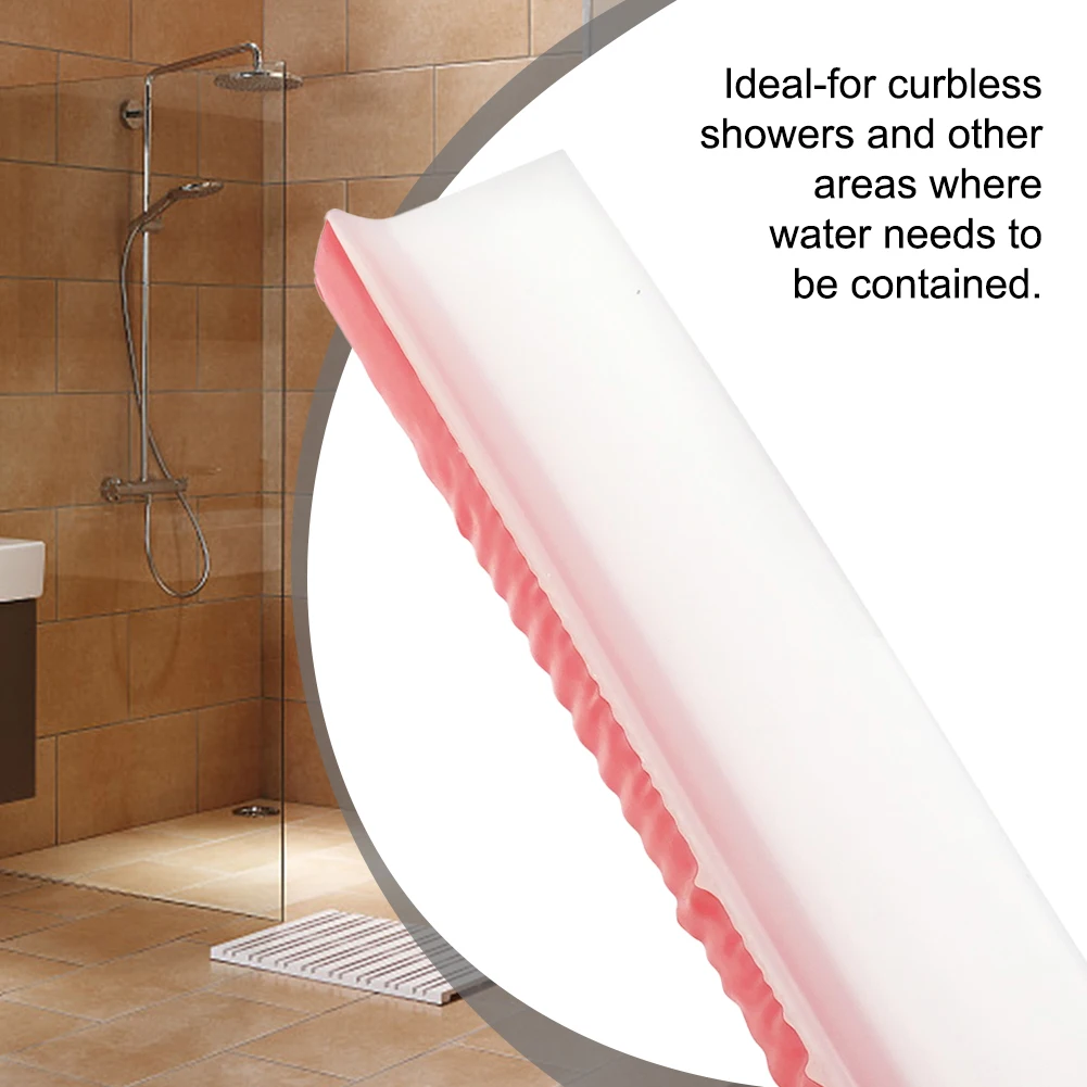 

1-3M Bathroom Water Barrier Rubber Silicone Self-adhesive Waterproof Wet & Dry Separation Blocker Shower Barrier Water Stopper