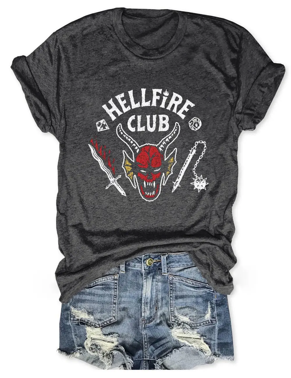 

Lovessales Womens Hellfire Club Graphic O Neck Short Sleeve 100% Cotton T-shirt