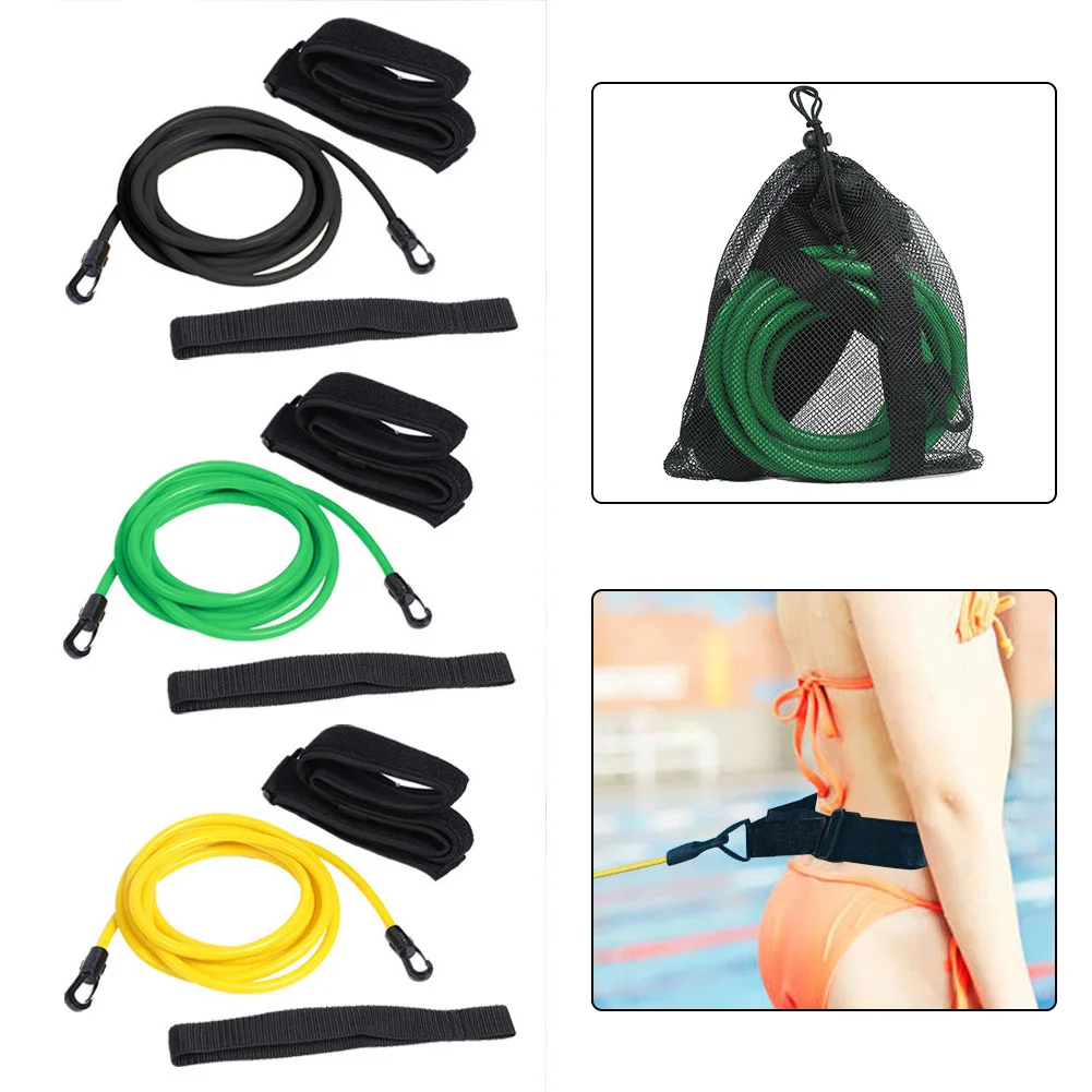 

4m Swimming Resistance Belt With Waist Strapk Loop Mesh Bag Pool Swim Training Resistance Tether Training Leash Swim Train Belt