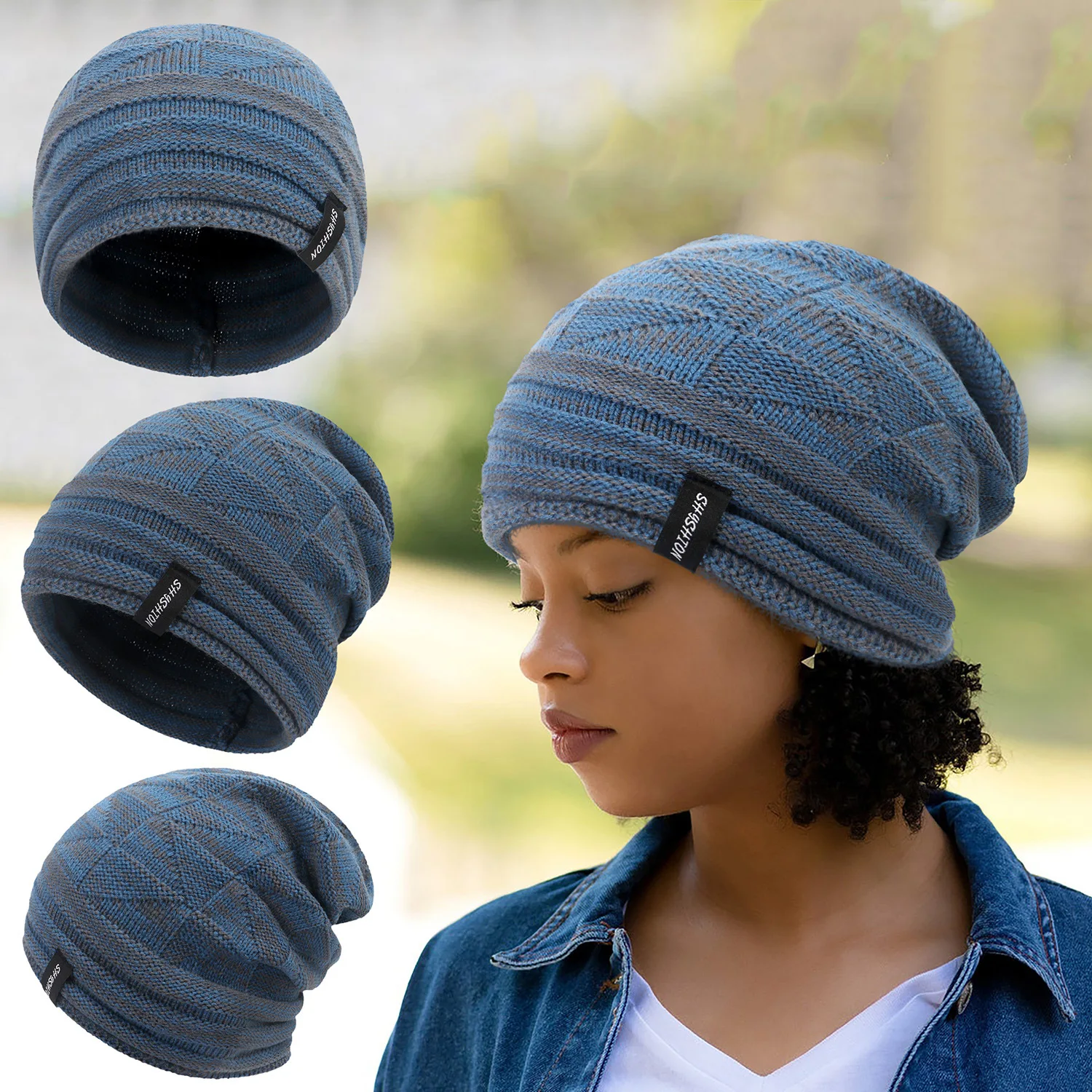 

Вязаная шапка унисекс, теплая Повседневная шапка из акриловой пряжи, вязаная шапка для мальчиков и девочек, для зимы