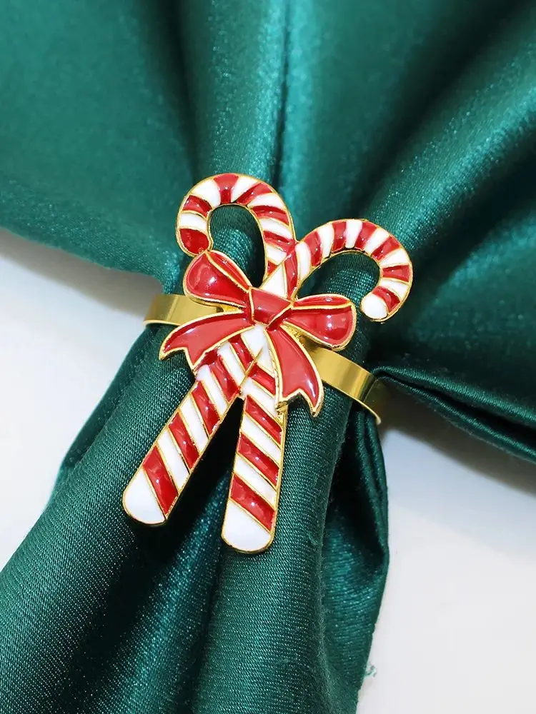 6 шт., рождественские кольца для салфеток, рождественский венок из сосновой шишки, автомобильная пряжка для салфеток для рождественской свадьбы, украшение стола HWC255