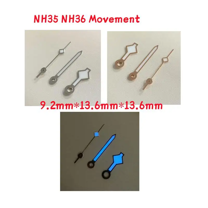 

Watch Accessories Three Needle Blue Luminous Watch Hands Suitable for NH35 NH36 Mechanical Movement